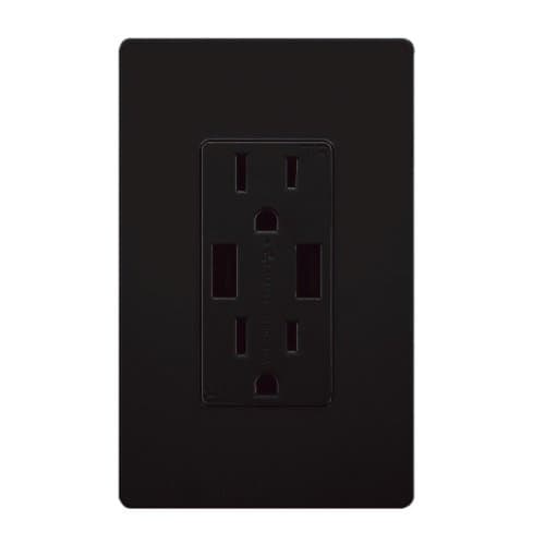 Enerlites Black Tamper Resistant 2 USB Port Charger 15A Receptacle