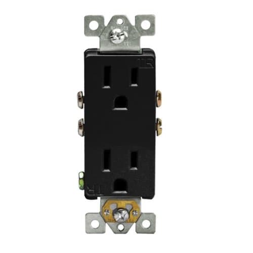 Enerlites Black Residential Grade Tamper Resistant 15A Duplex Receptacle