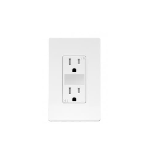 Enerlites 15 Amp Tamper Resistant Duplex Receptacle w/ Guide Light, White