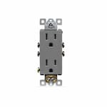 Enerlites 15 Amp Tamper Resistant Duplex Receptacle, Gray