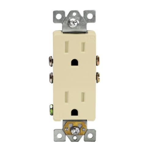 Enerlites Ivory Residential Grade Tamper Resistant 15A Duplex Receptacle