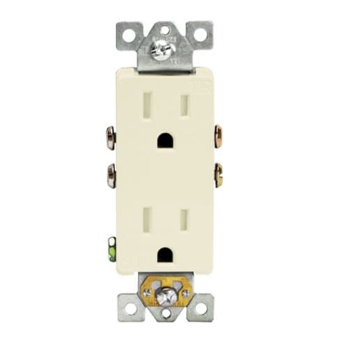 Enerlites Light Almond Residential Grade Tamper Resistant 15A Duplex Receptacle