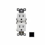 Enerlites 15 Amp Duplex Receptacle, Commercial Grade, Black