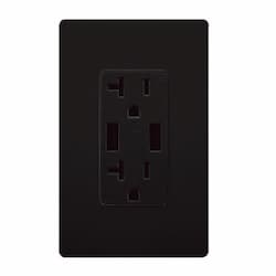 Enerlites Black Dual USB Charger 20A Duplex Tamper Resistant Receptacle