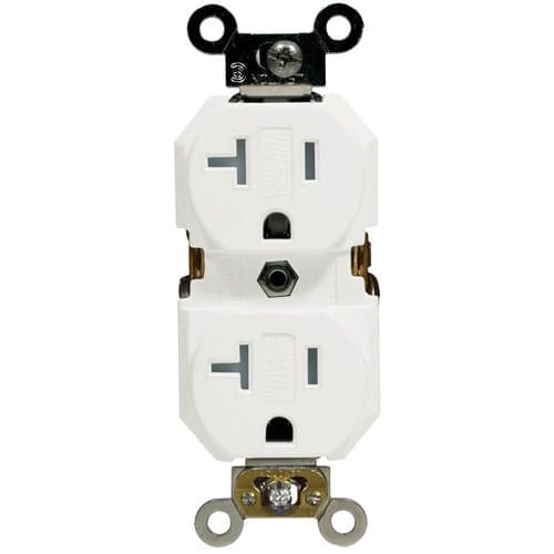 Enerlites 20 Amp Tamper Resistant Commercial Grade Decorator Duplex Receptacle, Ivory