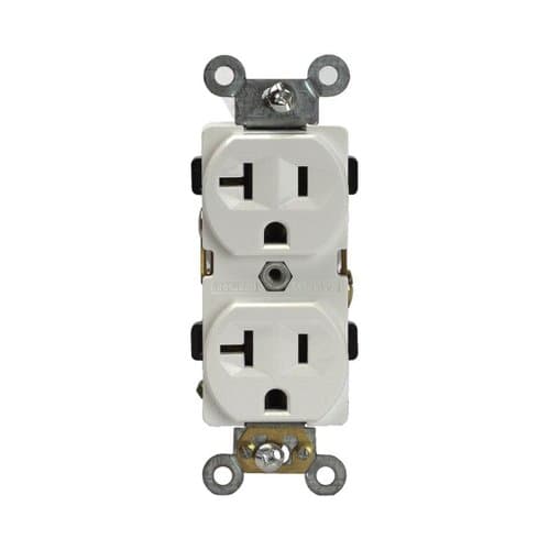 Enerlites Ivory Industrial Grade 2-Pole 20A Duplex Receptacle