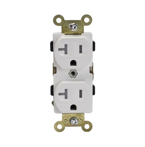 Enerlites 20 Amp Tamper Resistant Self Grounding Duplex Receptacle, White