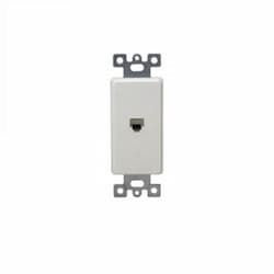 Enerlites Molded-In Voice and Audio/Video Single RJ11 Jack Wall Outlet, Light Almond