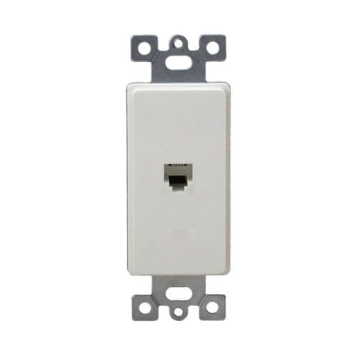 Enerlites White Molded-In Voice and Audio/Video RJ11 Jack Wall Outlet