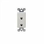 Enerlites Molded-In Voice and Audio/Video Duplex RJ11 Jack Wall Outlet, Ivory