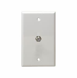 Enerlites White Telephone and CATV 1-Gang F-type Connector Wall Jack