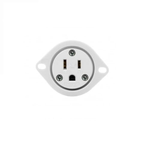 Enerlites 15 Amp 125V Nema 5-15P Straight Blade Flanged Outlet, White