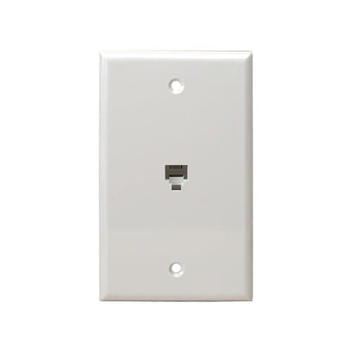 Enerlites Telephone and CATV 1-Gang Single RH11 Jack Wall Outlet, White