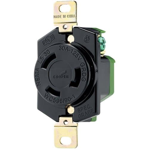 Enerlites Black Industrial Grade 30A 2-Pole Locking Receptacle