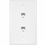 Enerlites Telephone and CATV 1-Gang Duplex RJ11 Jack Wall Outlet, Ivory