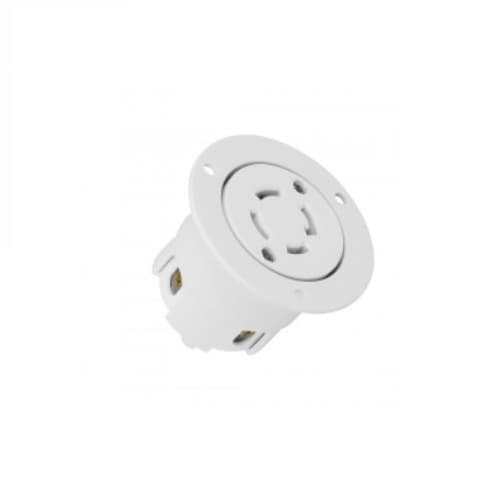 Enerlites 30 Amp 250V NEMA L15-30C Locking Flanged Outlet, White