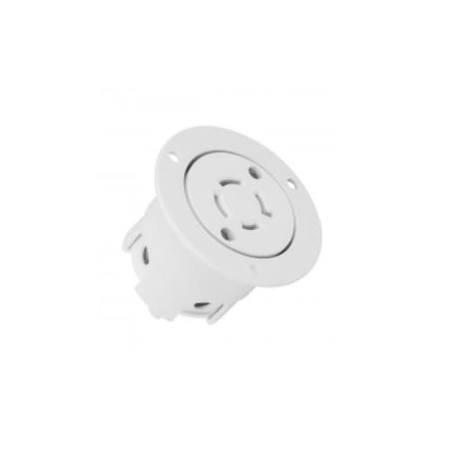 Enerlites 20 Amp 250V NEMA L15-20C Locking Flanged Outlet, White