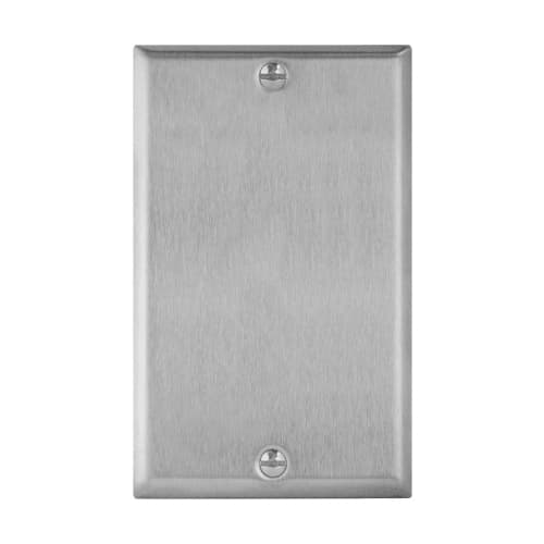 Enerlites 1-Gang Mid-Size Antimicrobial Wall Plate, Blank, Stainless Steel