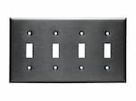 Enerlites Stainless Steel 4-Gang Toggle Switch Metal Wall Plate