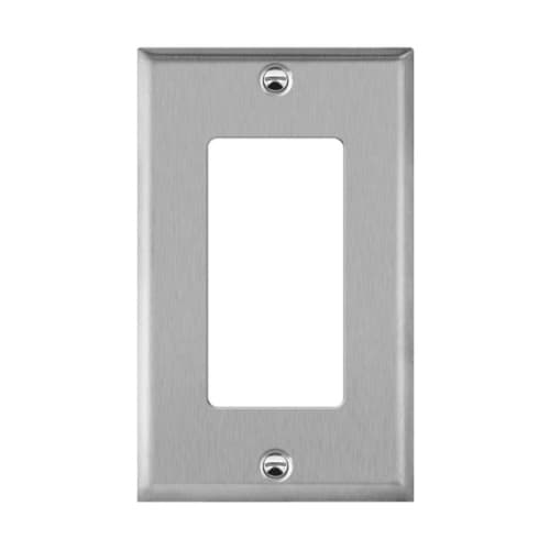 Enerlites 1-Gang Mid-Size Wall Plate, Decora/GFCI, Stainless Steel
