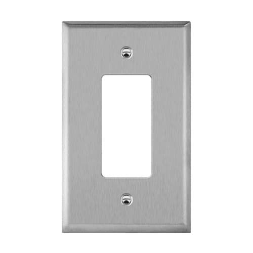 Enerlites 1-Gang Over-Size Wall Plate, Decora/GFCI, Stainless Steel