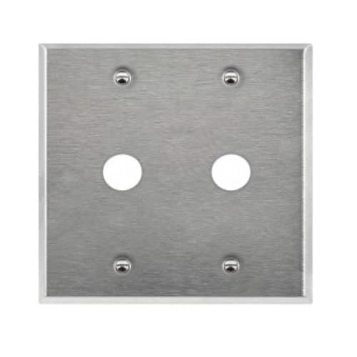 Enerlites 2-Gang Cable Metal Wall Plate, 0.625-in Diameter, Stainless Steel