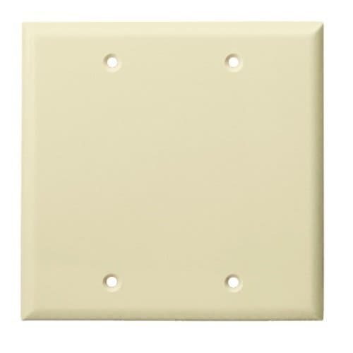 Enerlites Almond Colored Thermoplastic Two-Gang Blank Wall Plate