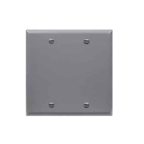 Enerlites 2-Gang Unbreakable Blank Wall Plate Cover, Polycarbonate, Gray