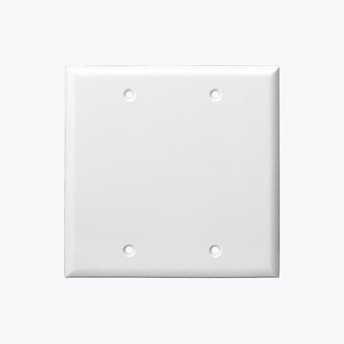 Enerlites 2-Gang Unbreakable Blank Wall Plate Cover, Polycarbonate, Light Almond