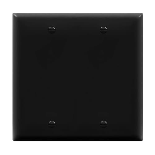 Enerlites 2-Gang Mid-Size Wall Plate, Blank, Black