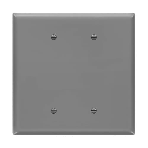 Enerlites 2-Gang Over-Size Wall Plate, Blank, Gray