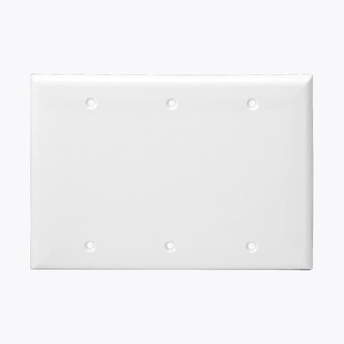 Enerlites 3-Gang Blank Unbreakable Wall Plate Cover, Polycarbonate, Ivory