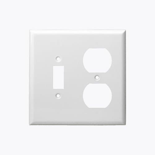 Enerlites 2-Gang Combination Wall Plate, Toggle/Duplex, Thermoplastic, Ivory