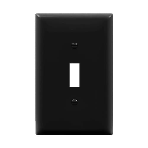 Enerlites 1-Gang Mid-Size Wall Plate, Toggle, Black