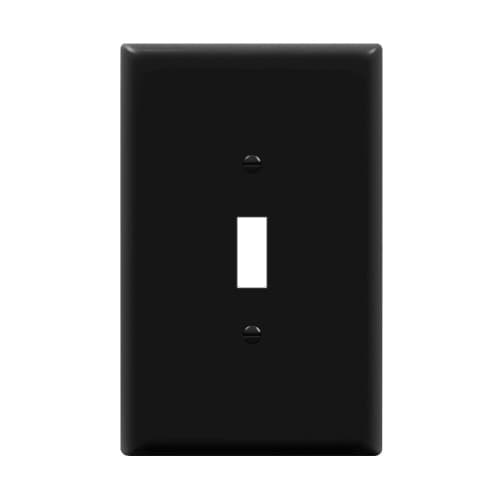 Enerlites 1-Gang Over-Size Wall Plate, Toggle, Black