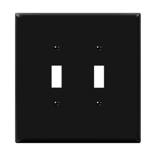 Enerlites 2-Gang Over-Size Wall Plate, Toggle, Black