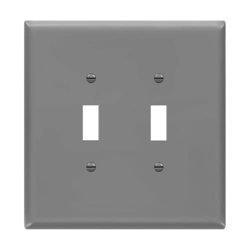 Enerlites 2-Gang Over-Size Wall Plate, Toggle, Gray