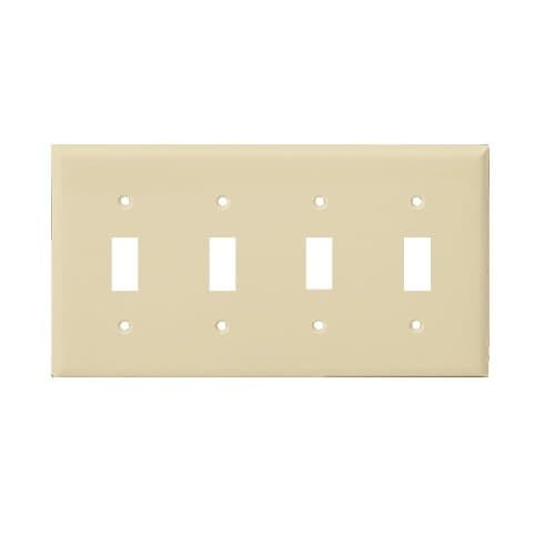 Enerlites Almond Colored 4-Gang Toggle Switch Plastic Wall Plate