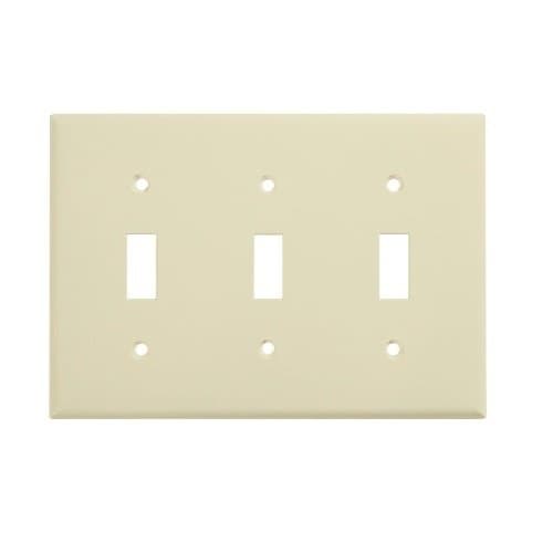 Enerlites Almond Mid-Size 3-Gang Toggle Switch Plastic Wall Plate