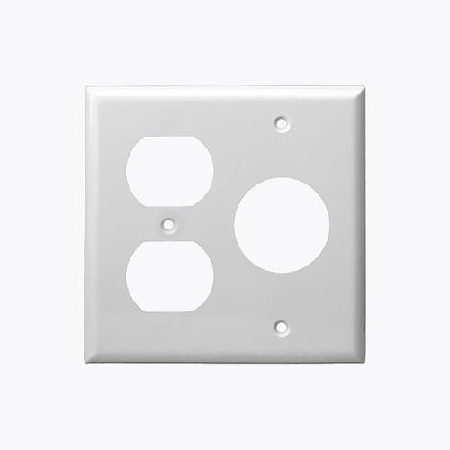 Enerlites White 2-Gang Duplex & Single Receptacle Combo Plastic Wall Plate