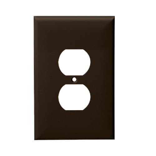 Enerlites Brown 1-Gang Duplex Receptacle Plastic Wall Plates