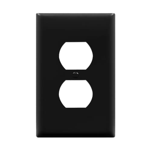 Enerlites 1-Gang Mid-Size Wall Plate, Duplex, Black