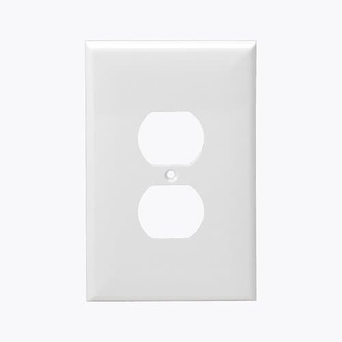 Enerlites 1-Gang Mid-Size Wall Plate, Duplex, Light Almond