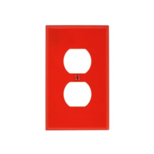 Enerlites 1-Gang Mid-Size Wall Plate, Duplex, Red