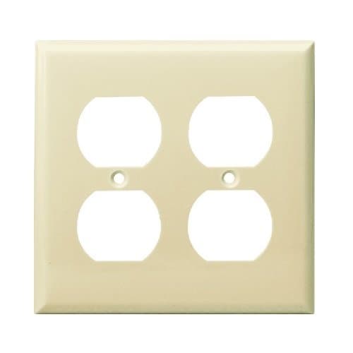 Enerlites Almond 2-Gang Duplex Receptacle Plastic Wall Plates