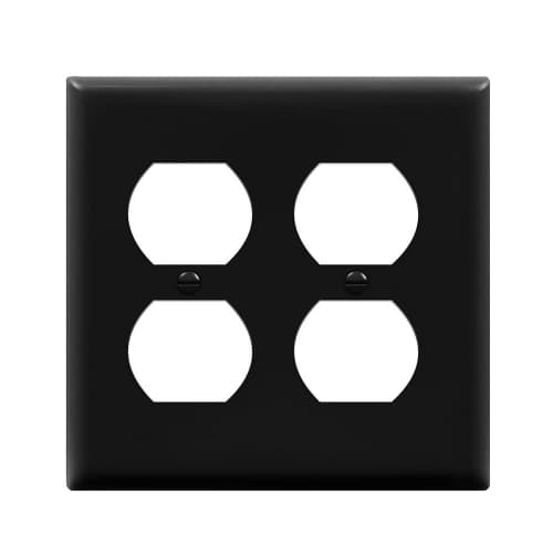Enerlites 2-Gang Standard Wall Plate, Duplex, Black