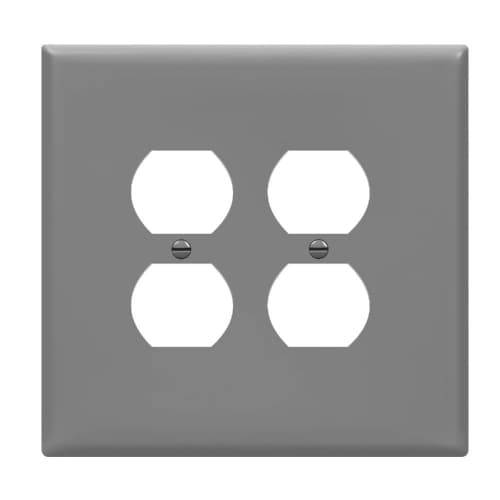 Enerlites 2-Gang Over-Size Wall Plate, Duplex, Gray