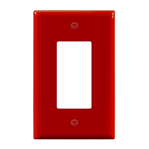 Enerlites 1-Gang Mid-Size Wall Plate, Decora/GFCI, Red