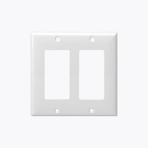 Enerlites 2-Gang Mid-Size Wall Plate, Decora/GFCI, Ivory