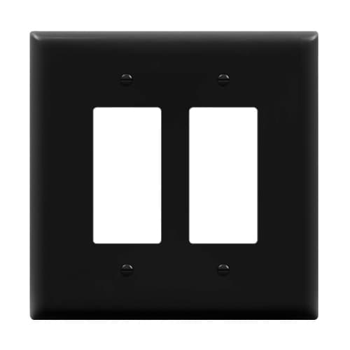 Enerlites 2-Gang Over-Size Wall Plate, Decora/GFCI, Black